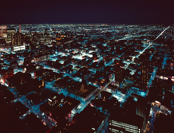 Chicago's street grid pattern at night (HBSN-00825-F4)