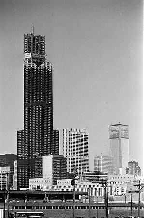 Standard Oil Building and Sears Tower under construction (ST-13002157-0015)