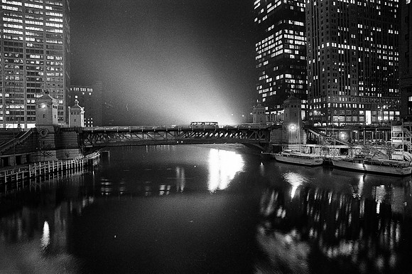Reflection of buildings in Chicago River (ST-90004607-0011)